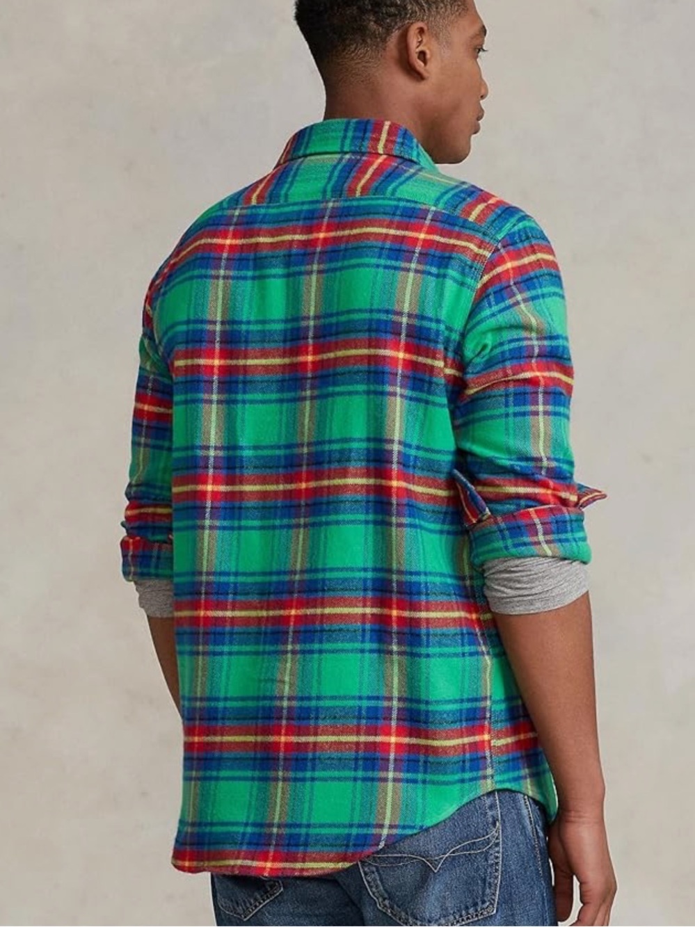 Ralph Lauren Green flannel Plaid Button-Down Shirt with Blue & Yellow Accents M - Picture 3 of 7